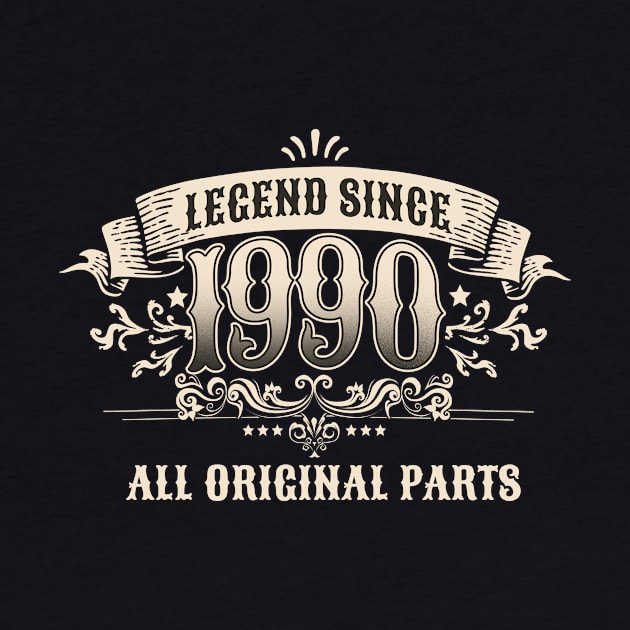 Retro Vintage Birthday Legend since 1990 All Original Parts by star trek fanart and more